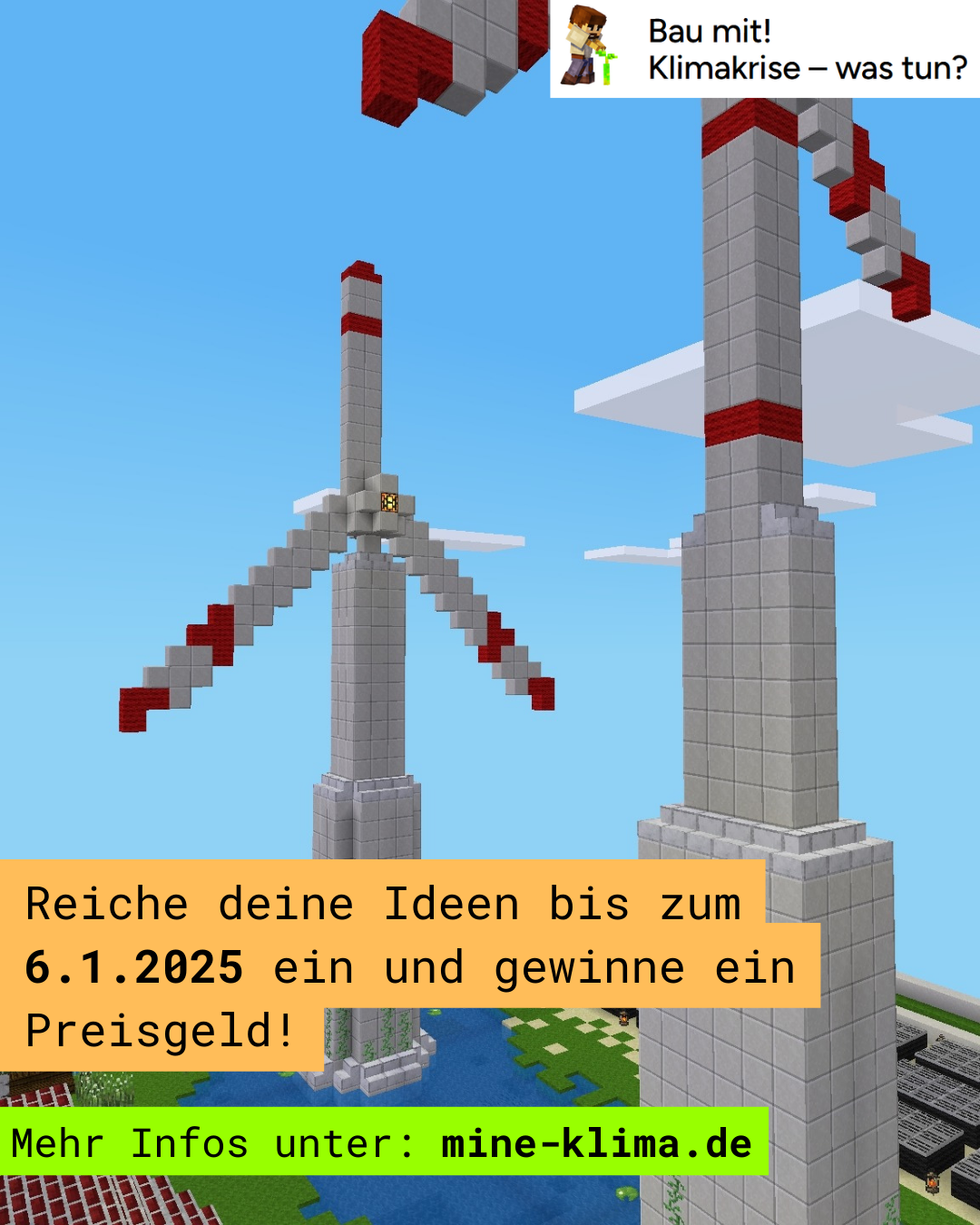 Reiche deine Ideen bis zum 6.1.2025 ein und gewinne ein Preisgeld! Mehr Infos unter: www.mine-klima.de