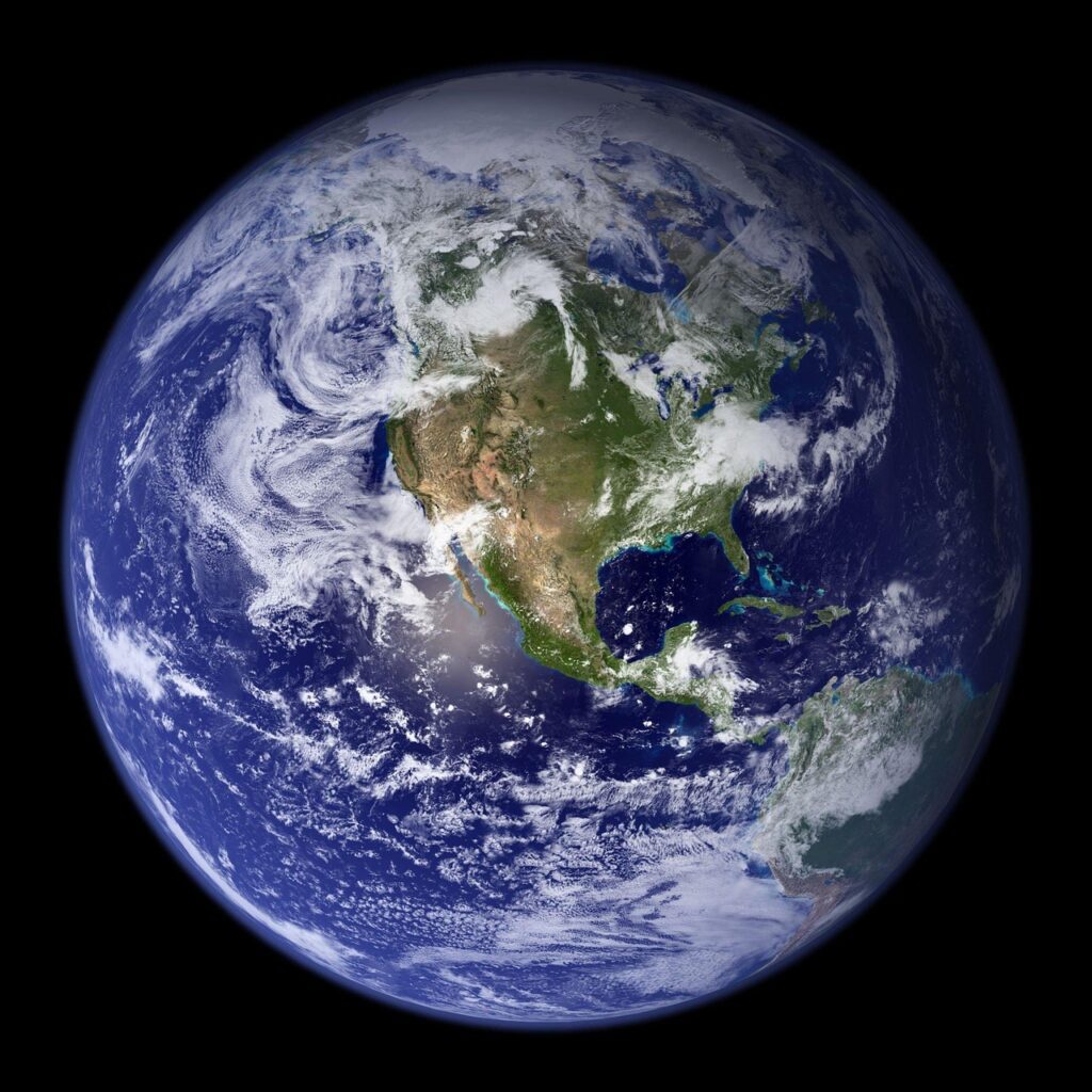 Planet Erde Weltraumansicht