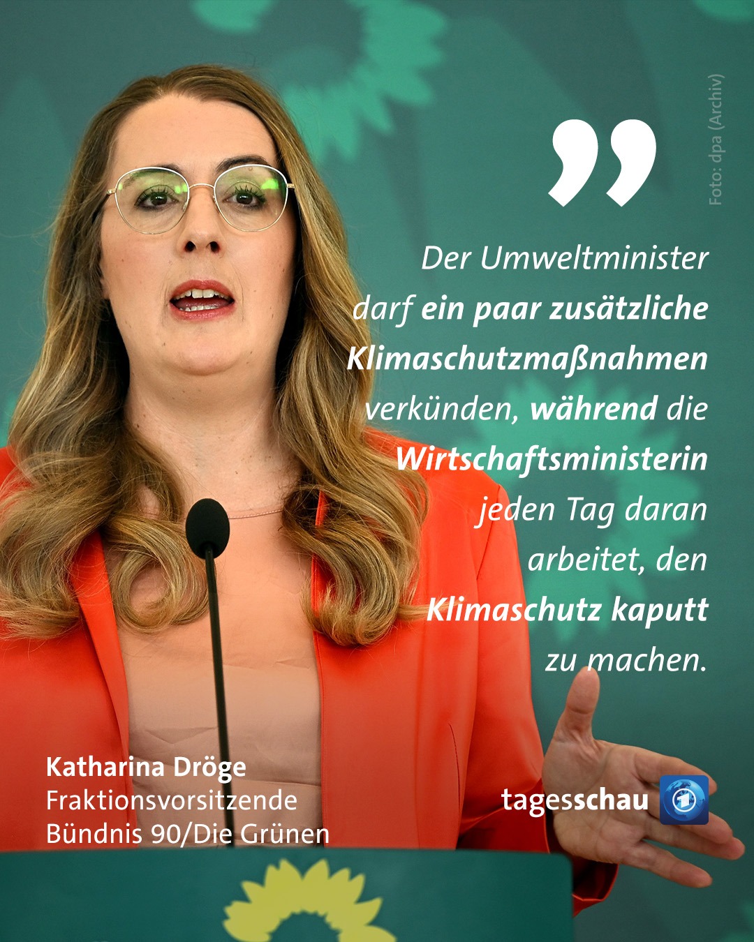 Bild von @tagesschau: Zitat Katharina Dröge
