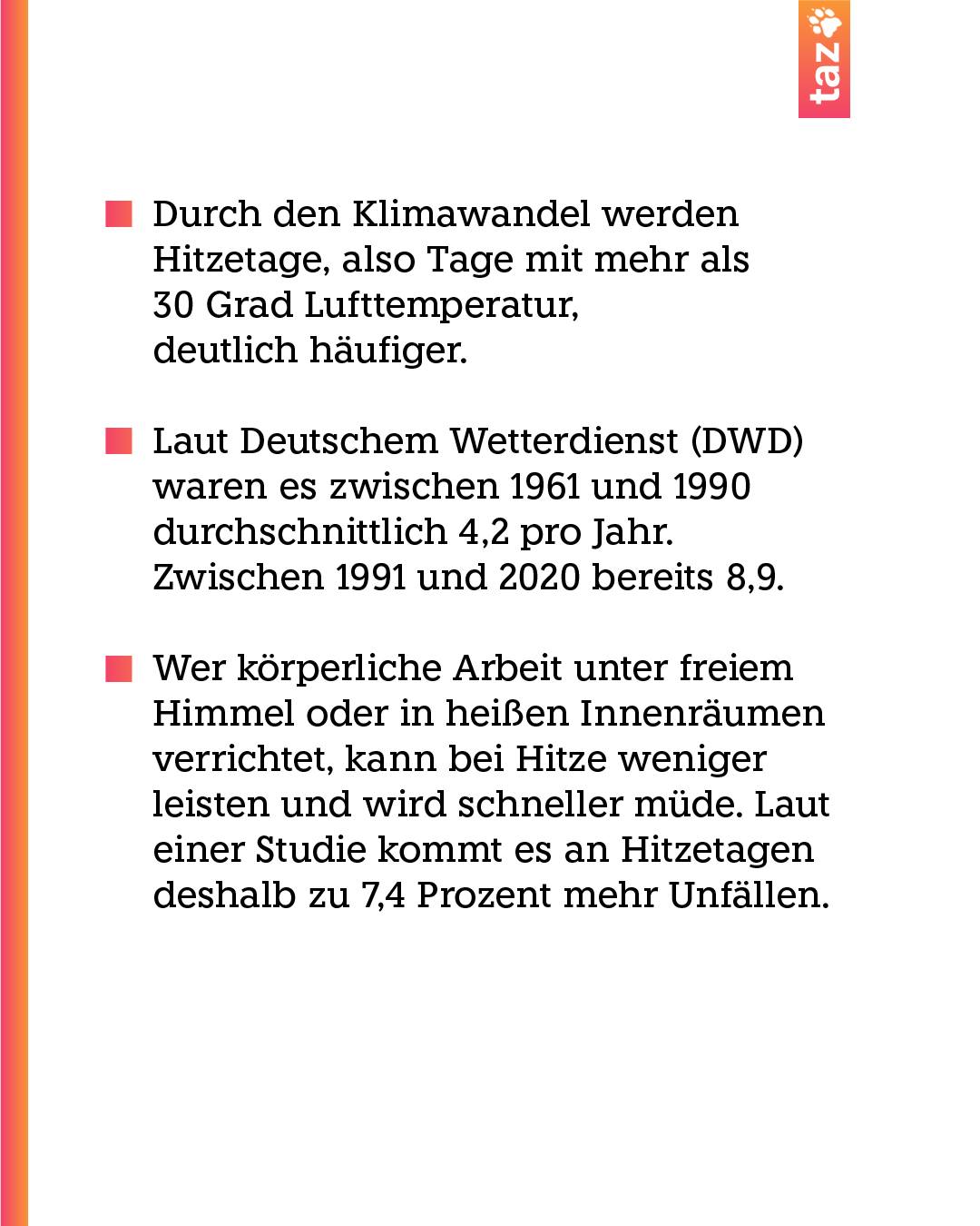Bild von @klima.taz mit Stichpunkten