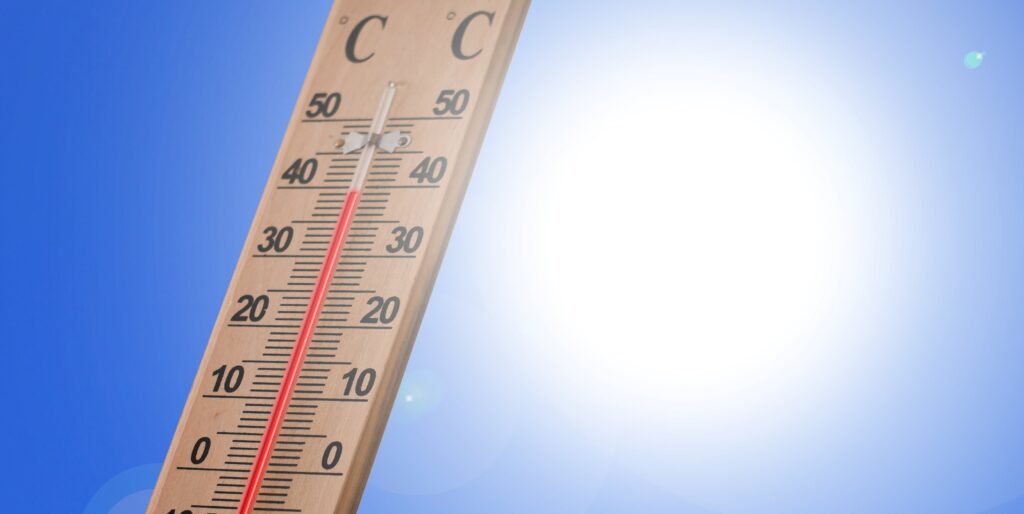 Thermometer zeigt 40°C